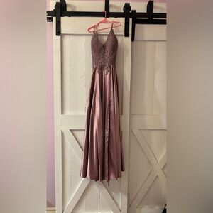 Faviana Satin Prom Dress in Mauve
